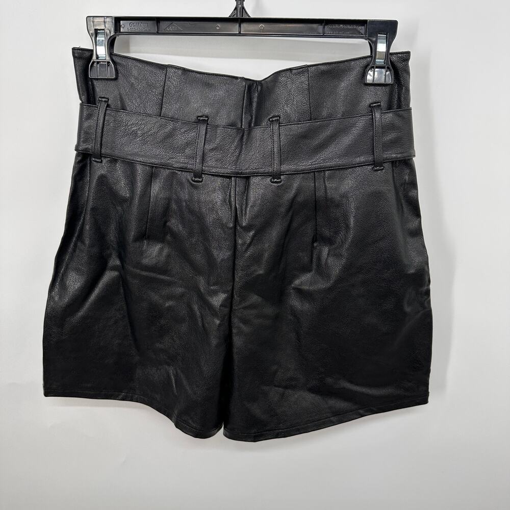 COMMANDO NWT Black Faux Leather Paperbag Shorts in Black // Small - Picture 7 of 10